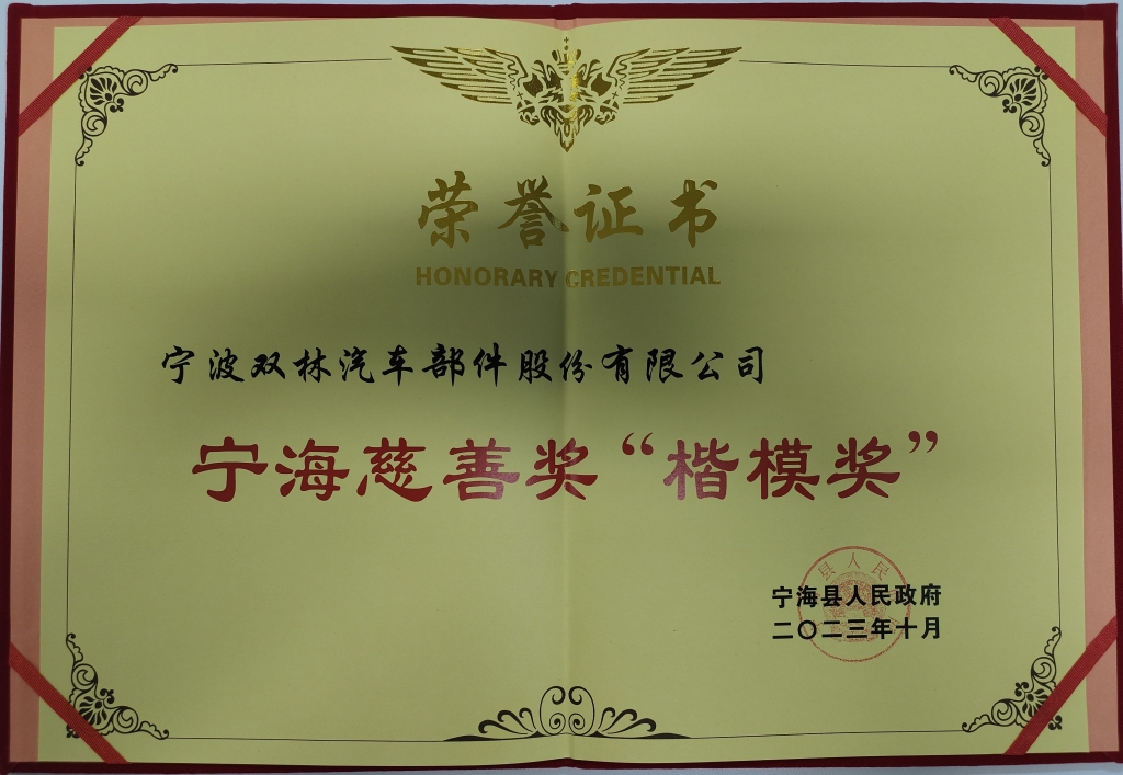 壹定发荣获首批宁海慈善奖“楷模奖”